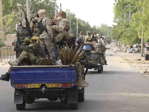 Tsjadische soldaten in Nigeria.