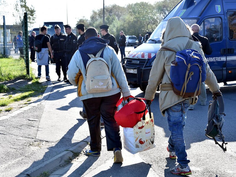 De laatste migranten in Calais.