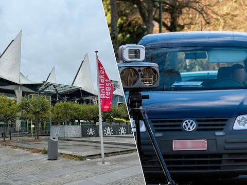 Het Antwerpse justitiepaleis op de Bolivarplaats. / Illustratiebeeld van een snelheidscontrole.