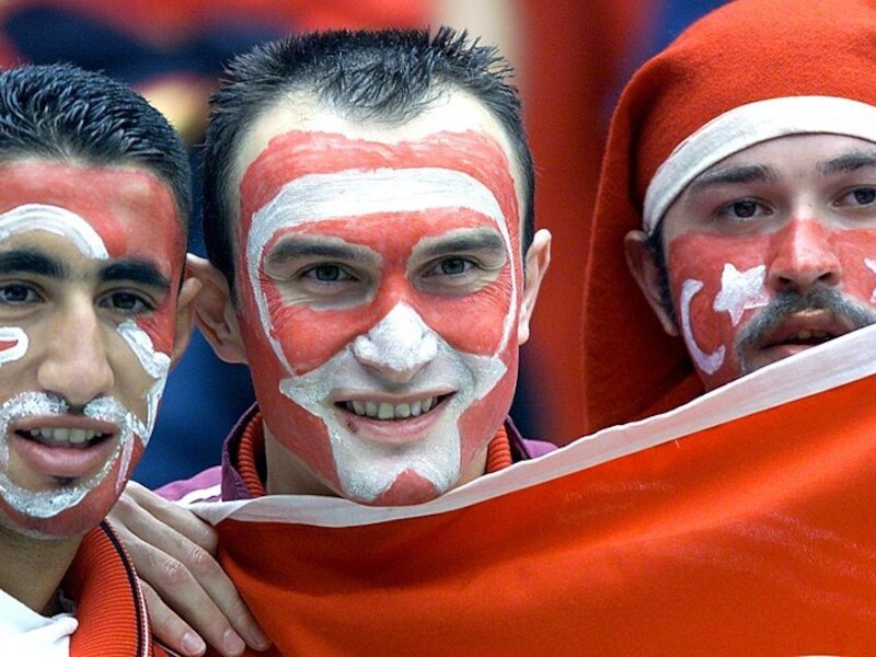 Voetbalfans van Turkije.