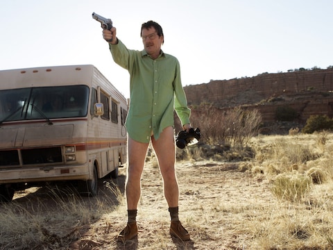 Een beeld uit de eerste aflevering van 'Breaking Bad'.