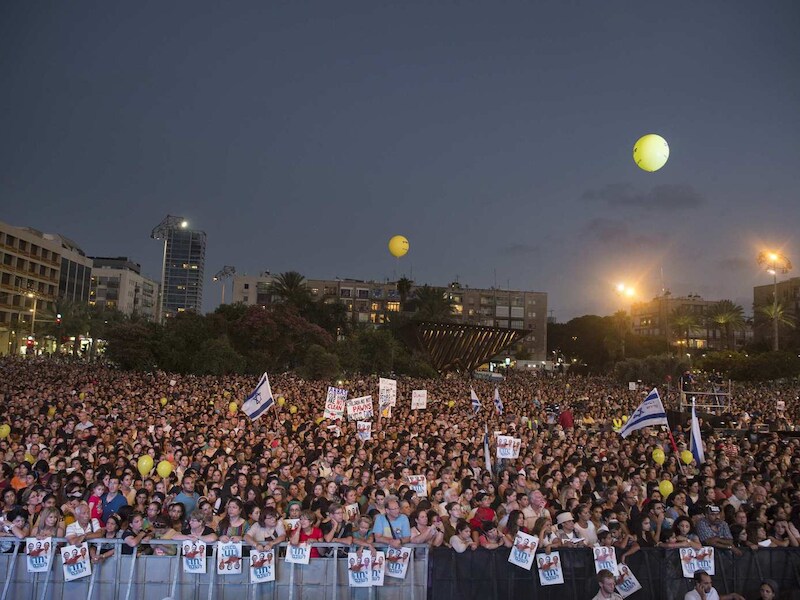 Protestmars op het Rabinplein in Tel Aviv