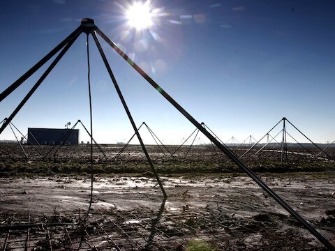 Een gedeelte van de radiotelescoop Lofar.
