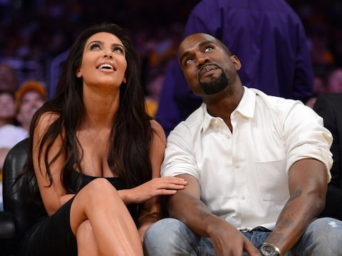 Kim Kardashian (links) en Kanye West.