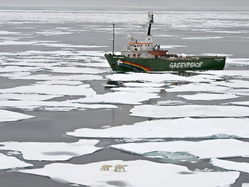 De Russen voeren aan dat de boeg van de Arctic Sunrise onvoldoende bestand is tegen het ijs in de Noordpoolzee.
