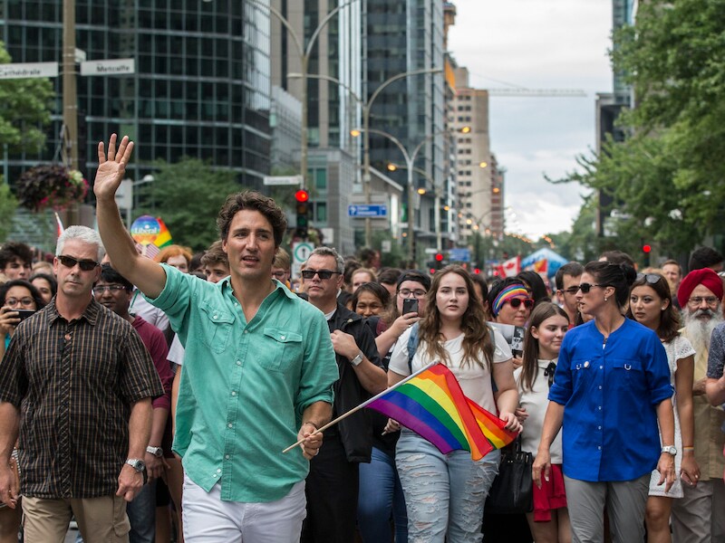 De Canadese premier Justin Trudeau liep begin deze maand nog mee in de Gay Parade in Montreal.