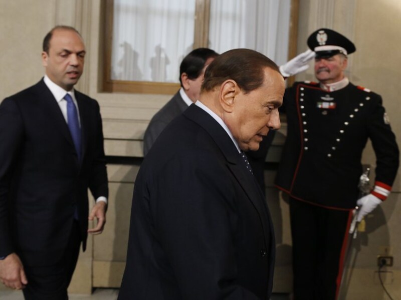 Berlusconi na zijn gesprek met president Giorgio Napolitano.