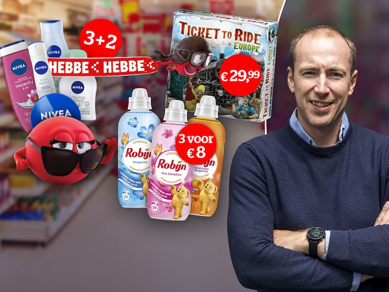  Promojager Gunther Devisch kijkt kritisch naar de Hebbe-Hebbe-Hebbeweken van Kruidvat.