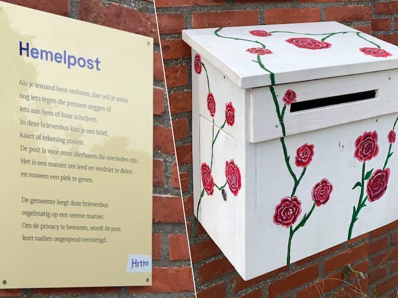 Aan de gemeentelijke begraafplaats van Herenthout hangt een brievenbus, waar nabestaanden met de Hemelpost iets kunnen sturen naar hun overleden dierbare.
