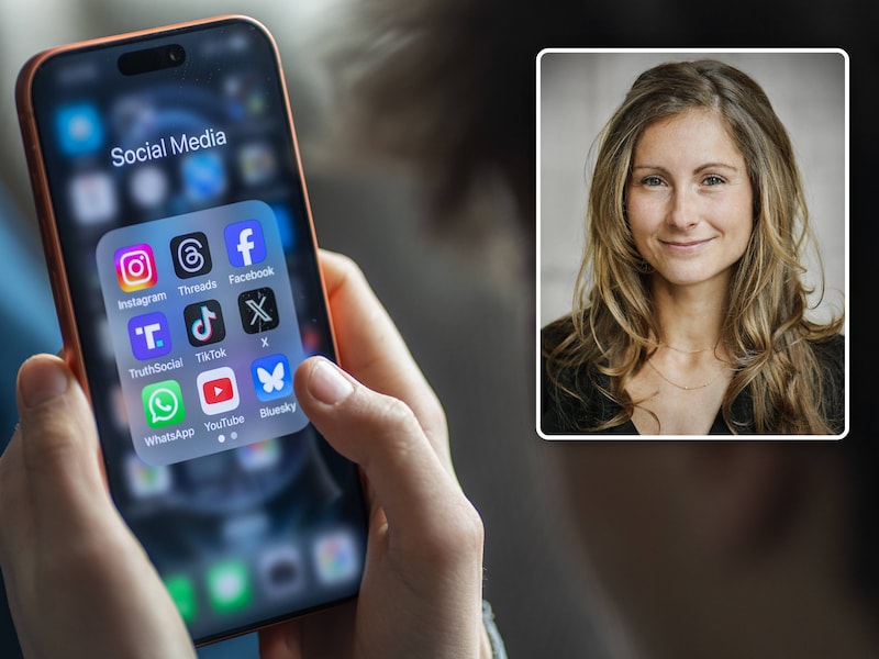 CD&V-voorzitter Sammy Madhi wil sociale media verbieden voor wie is jonger is dan 15 jaar. Inzet: professor Laura Vandenbosch.