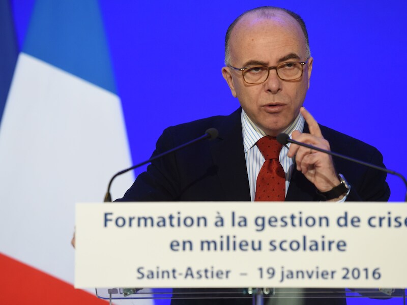De Franse minister van Binnenlandse Zaken Bernard Cazeneuve.