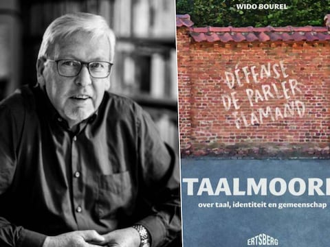 auteur Wido Bourel / de cover van 'Taalmoord'