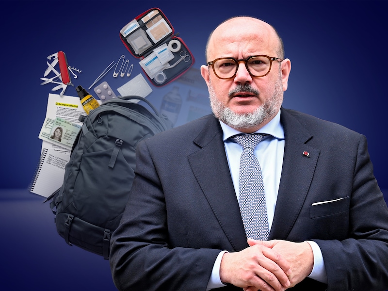 Minister van Binnenlandse Zaken Bernard Quintin (MR) roept op om een noodpakket voor 72 uur in huis te halen.