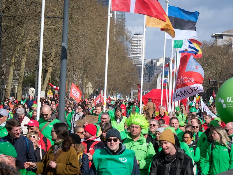 Archiefbeeld van een nationale vakbondsbetoging.