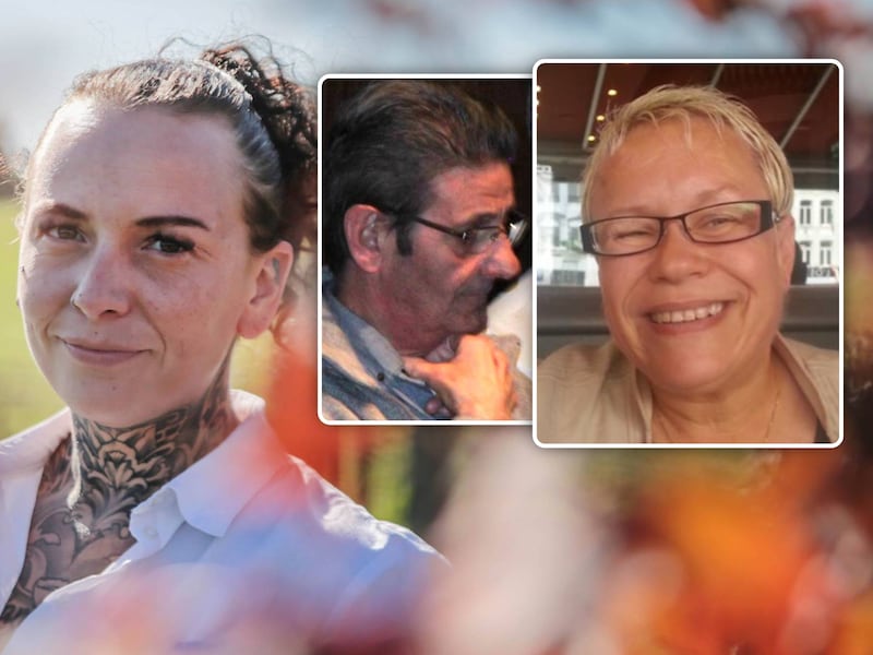 Groot beeld: Chana, de dochter van de vermoorde Alia Belromari (inzetfoto rechts). Luc Vanden Bussche (inzetfoto midden) kreeg 25 jaar cel.