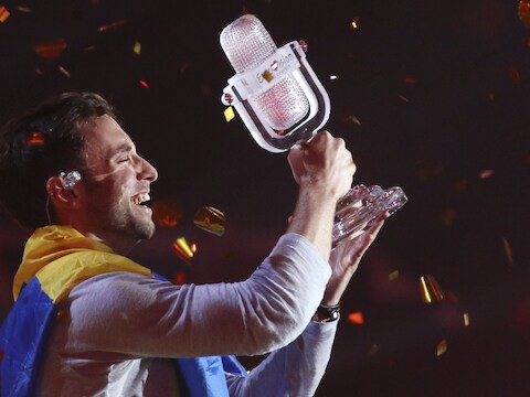 De Zweedse winnaar van Eurosong Mans Zelmerlow.