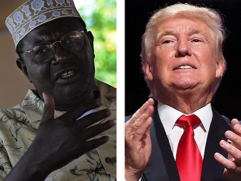 Malik Obama (L) en Donald Trump (R)