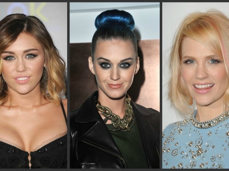 Proberen: de uitgroei van Miley Cyrus, de hoge knot van Katy Perry en de roze strepen van January Jones
