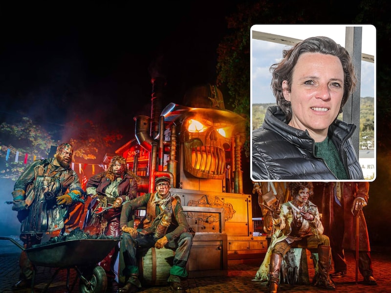 Bobbejaanland viert dit jaar al voor de 20ste keer Halloween, met onder meer de nieuwe scare zone ‘Deadbolt Creek’. Commercieel directeur Peggy Verelst (inzet) geeft tekst en uitleg.