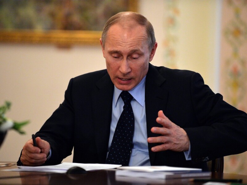 Russische president Vladimir Poetin durft soms ook al eens te bluffen.