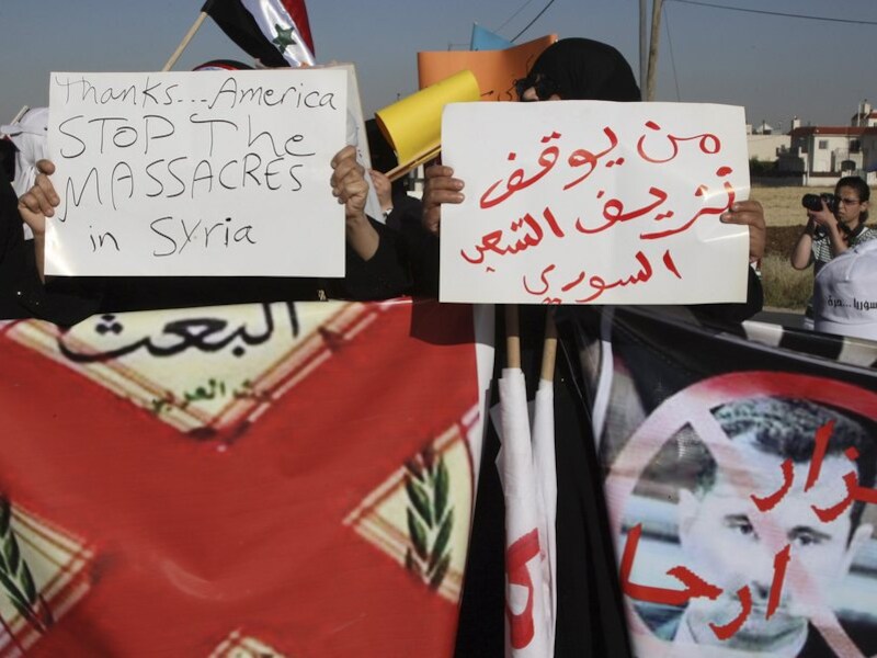 Al weken wordt er massaal betoogd tegen het Syrische bewind.