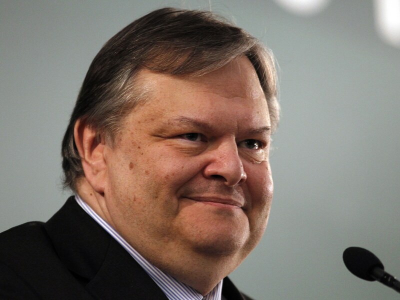 De Griekse minister van Financiën Venizelos.