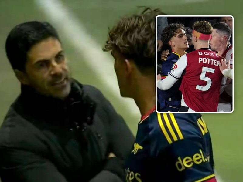 Mikel Arteta was streng voor Max Dowman na zijn rode kaart.