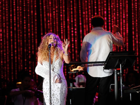 Mariah Carey zaterdag in New York