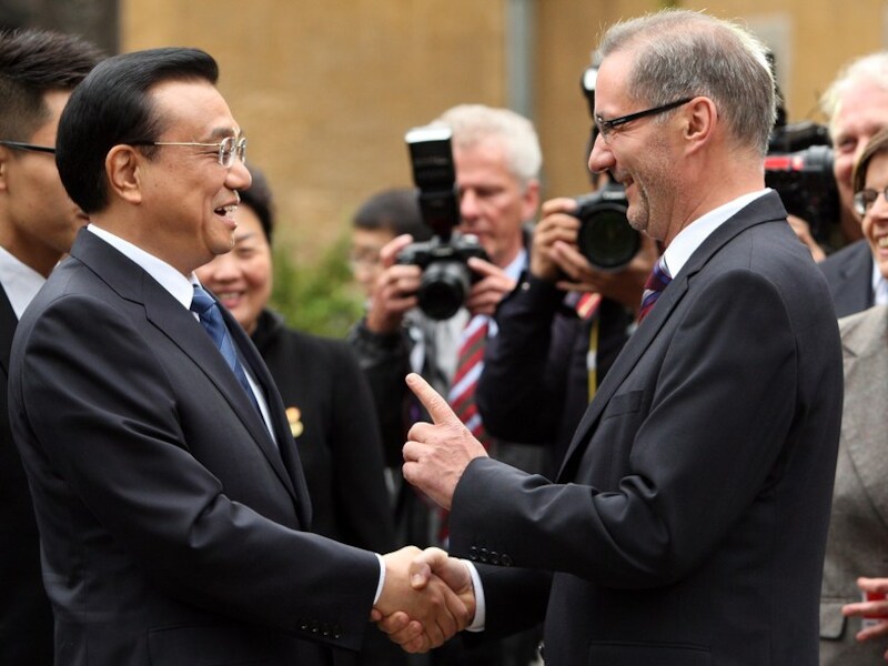 Premier Li Keqiang op bezoek in Duitsland.