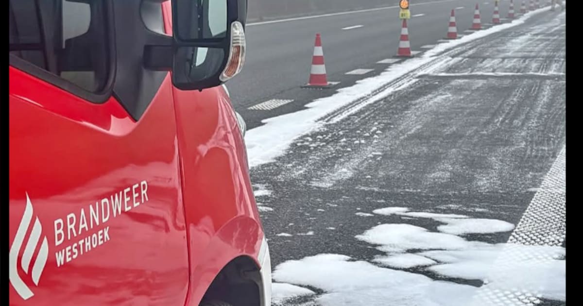 Afrit E40 in Nieuwpoort een tijdlang afgesloten door mazoutspoor