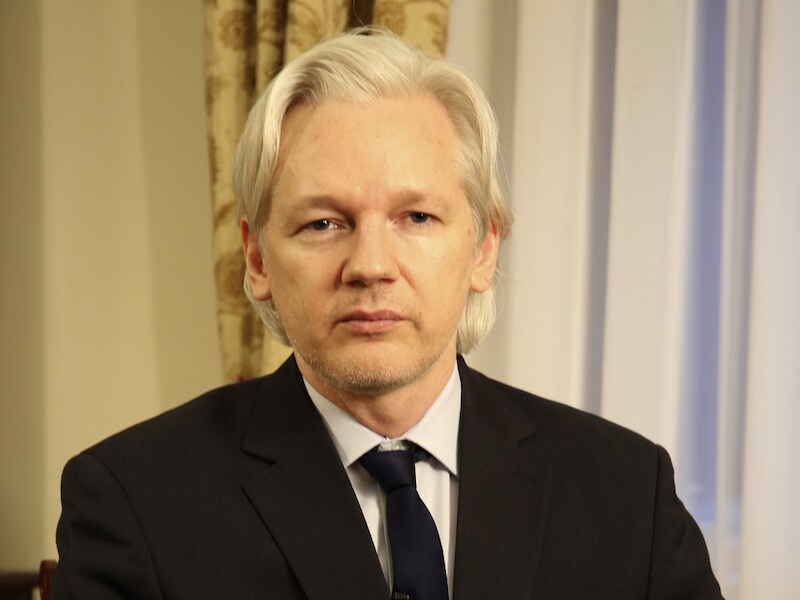 Julian Assange, oprichter van de klokkenluidersorganisatie WikiLeaks en lijsttrekker van Transparantie en Openheid.