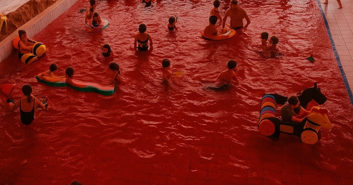 Water van zwembad kleurt rood: bloedbad in Nieuwpoort