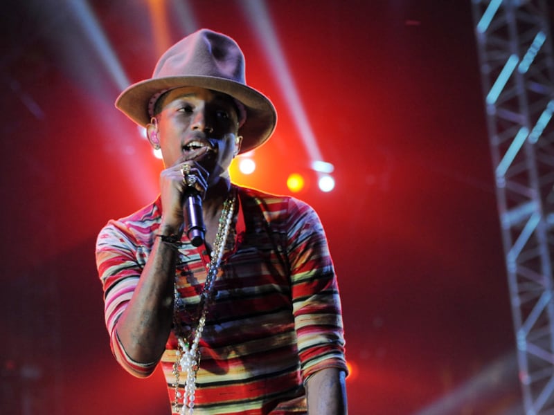 Pharrell Williams op het Coachellafestival.