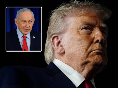 De Israëlische premier Benjamin Netanyahu (inzet) en de Amerikaanse president Donald Trump.