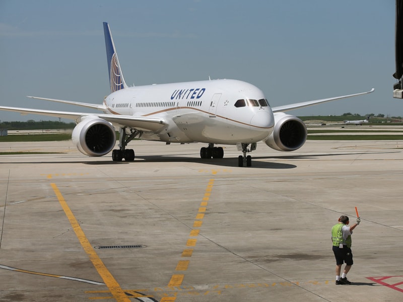 Een Boeing 787 van United Airlines.